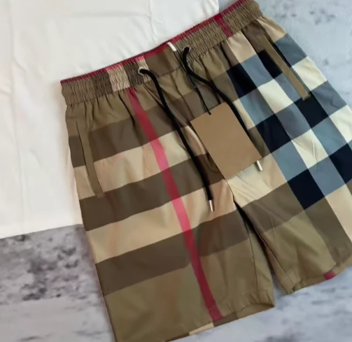 Men's Plaid Drawstring Casual Shorts