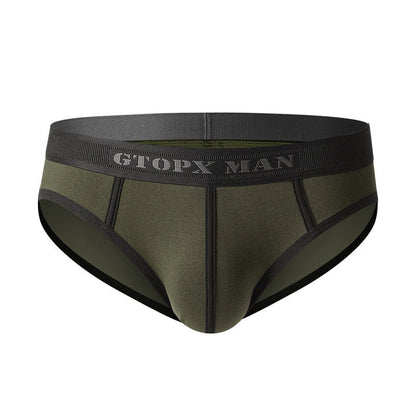 Stretchy White Modal-Cotton Sexy Briefs with Large U-Convex Pouch