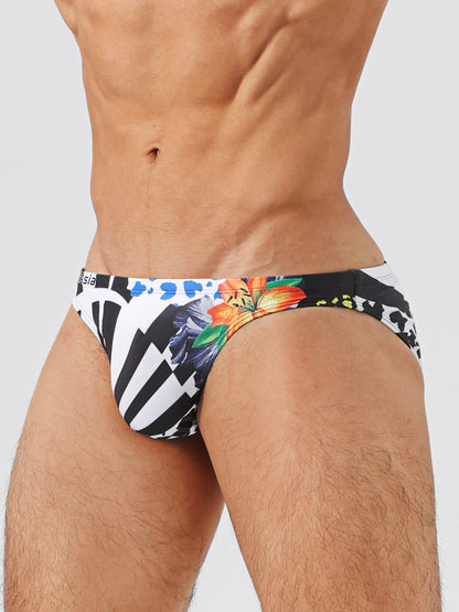 Men's Sexy Low-Rise Drawstring Narrow-Side Beach Swim Briefs