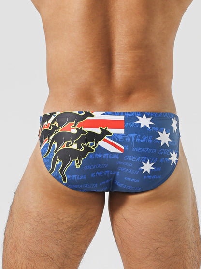 Men's Low-Rise Narrow-Side Printed Swim Briefs – 2026 Season